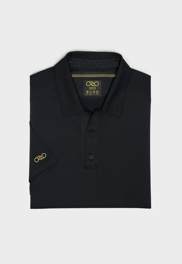 Stay-Crisp Collar Tech Polo - TRUE BLACK