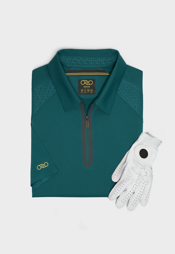 Stay-Crisp Collar Tech Zip Polo - BALSAM