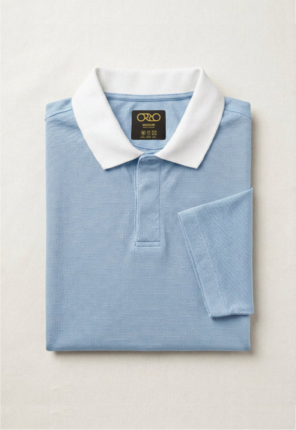 ORROsoft Pima Pique Tech Polo - NANTUCKET BREEZE