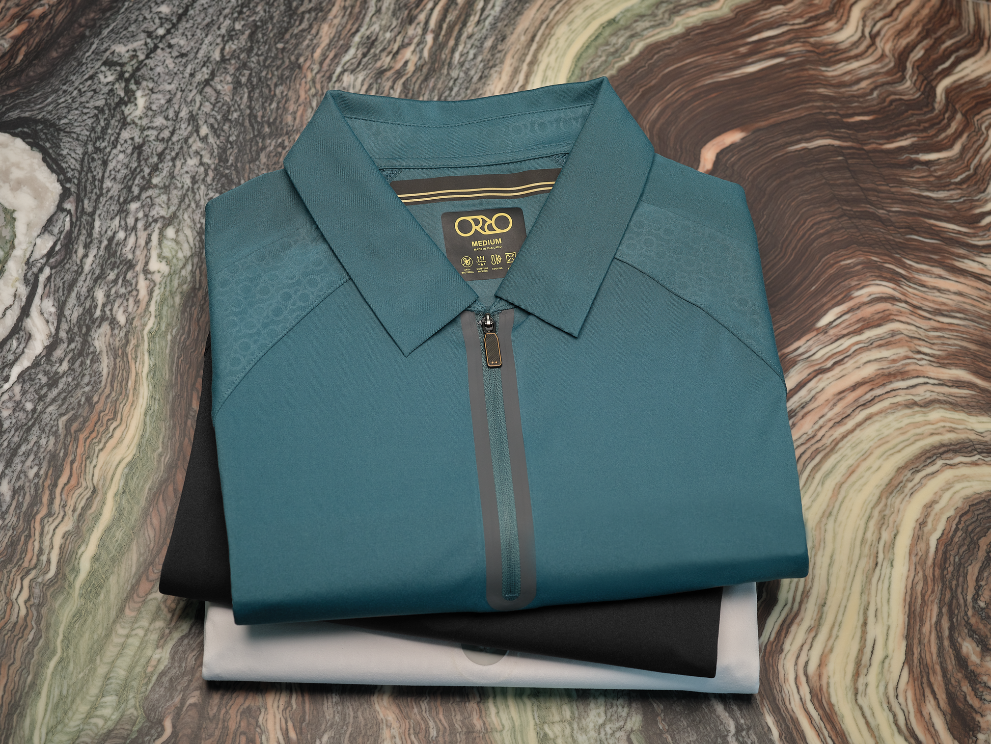 Stay-Crisp Collar Tech Zip Polo