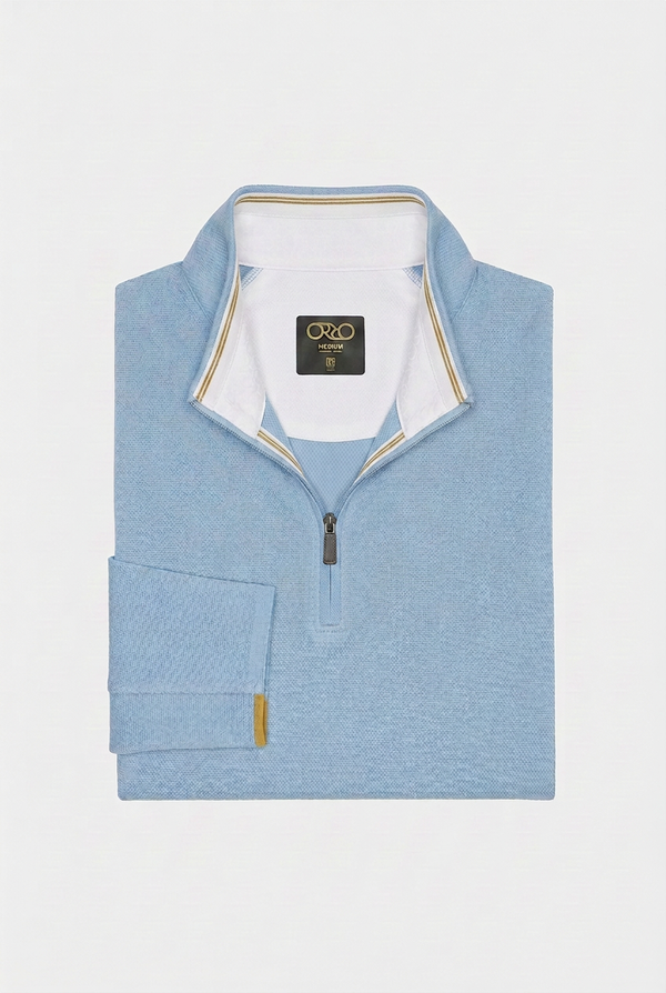 ORROsoft Textured Quarter Zip - Dusk Blue